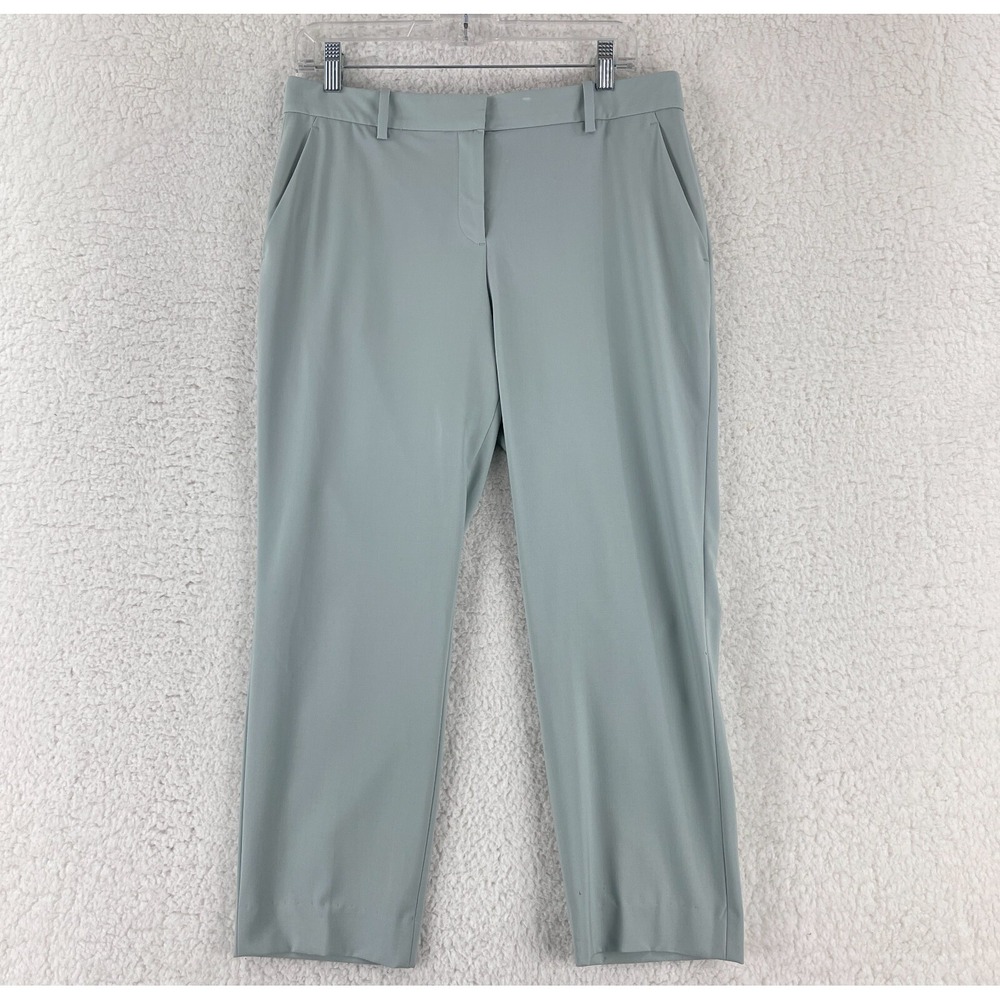 Theory Dress Pants Womens Size 6 Opal Green Wool Slim Straight High-Rise